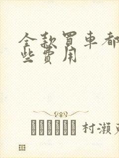 全款买车都有哪些费用