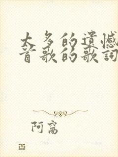 太多的遗憾是哪首歌的歌词