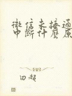 微信未接通通话中断什么原因