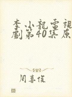 李小龙电视连续剧第40集原版的