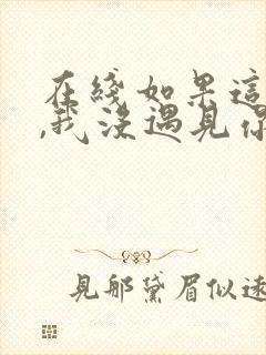 在线如果这一秒,我没遇见你小说