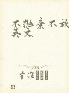 不抛弃不放弃的英文