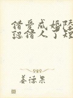 错爱成婚陆总你认错人了短剧全集