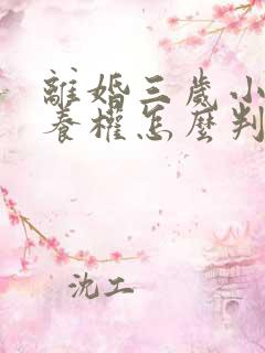 离婚三岁小孩抚养权怎么判定