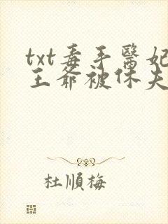 txt毒手医妃王爷被休夫了