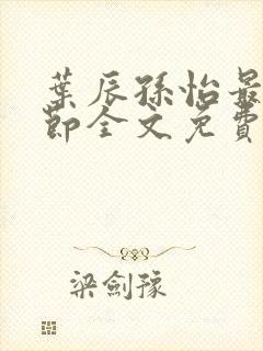 叶辰孙怡最新章节全文免费阅读