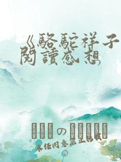 《骆驼祥子》的阅读感想