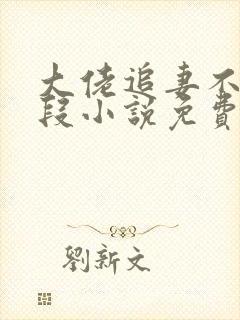 大佬追妻不择手段小说免费无弹窗