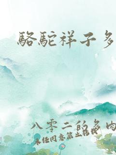 骆驼祥子多少章