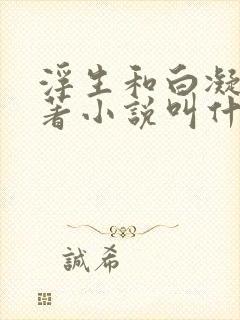 浮生和白凝冰原著小说叫什么