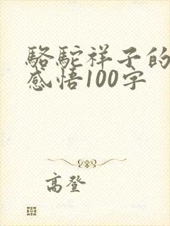 骆驼祥子的读后感悟100字