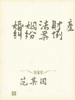 婚姻法财产分割纠纷案例