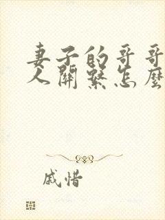 妻子的哥哥与本人关系怎么填写