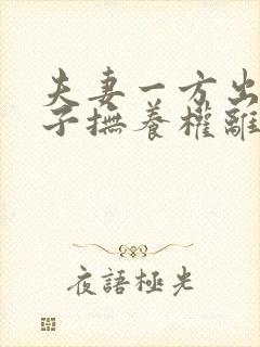 夫妻一方出轨孩子抚养权离婚判决