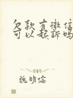 欠款有微信记录可以起诉吗