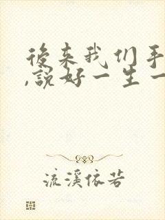 后来我们手牵手,说好一生一起走是什么歌