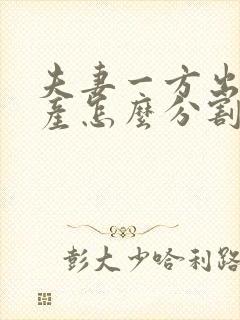 夫妻一方出轨财产怎么分割