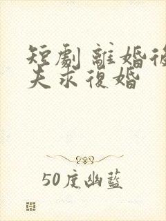 短剧 离婚后前夫求复婚