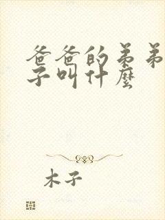 爸爸的弟弟的孙子叫什么