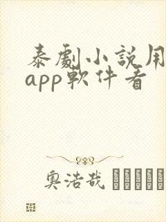 泰剧小说用什么app软件看