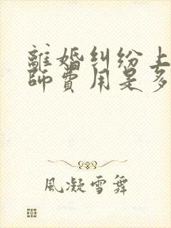 离婚纠纷上诉律师费用是多少钱