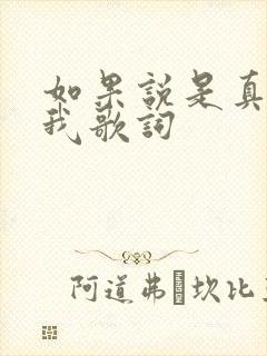 如果说是真的爱我歌词