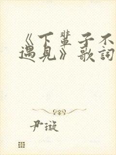 《下辈子不一定遇见》歌词