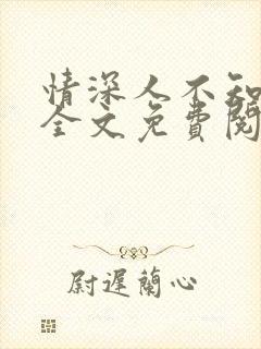 情深人不知小说全文免费阅读