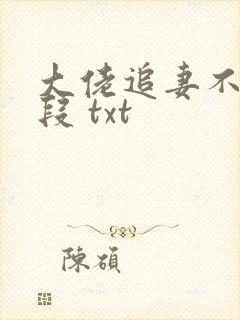 大佬追妻不择手段 txt