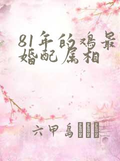 81年的鸡最佳婚配属相