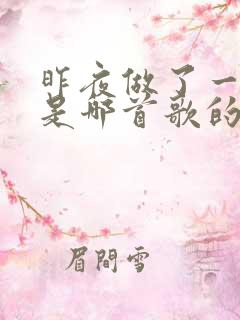 昨夜做了一个梦是哪首歌的歌词