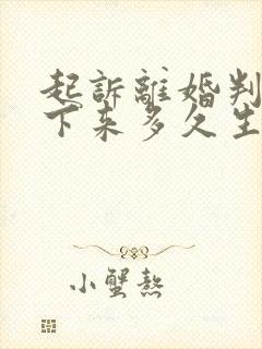 起诉离婚判决书下来多久生效