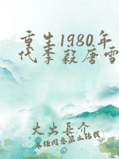重生1980年代李毅唐雪小说全文阅读