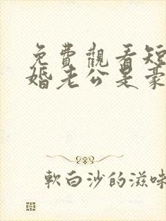 免费观看短剧闪婚老公是豪门