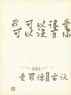 我可以很爱你也可以没有你歌词