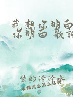 我想你明白,想你明白 歌词