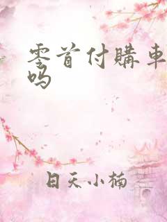 零首付购车靠谱吗