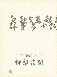 欠款5万起诉律师费多少钱