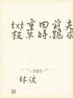 txt重回前夫校草时,跪求我十年后别离下载