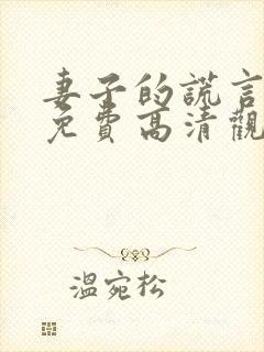 妻子的谎言短剧免费高清观看