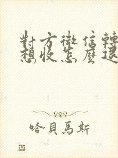 对方微信转账不想收怎么退还回去