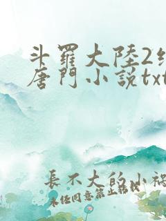 斗罗大陆2绝世唐门小说txt