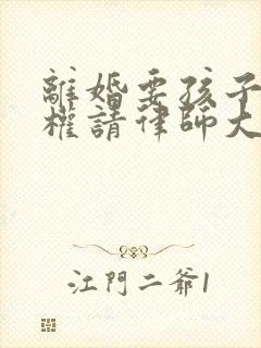 离婚要孩子抚养权请律师大概需要多少钱