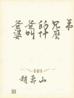 爸爸的兄弟的老婆叫什么