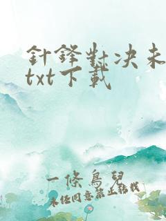 针锋对决未删减txt下载