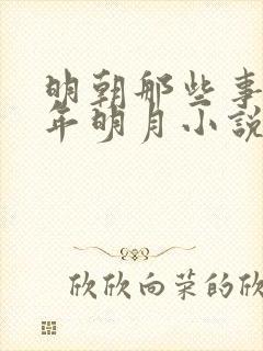 明朝那些事儿当年明月小说版免费