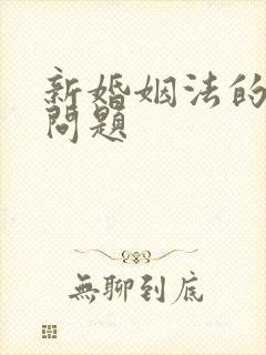 新婚姻法的财产问题