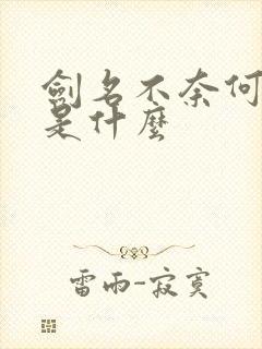 剑名不奈何讲的是什么