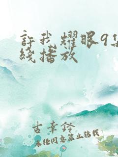 许我耀眼9集在线播放