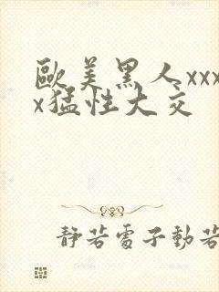 欧美黑人xxxx猛性大交